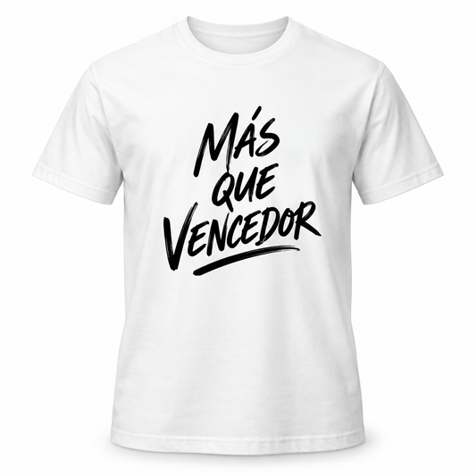 Camiseta blanca Más que vencedor